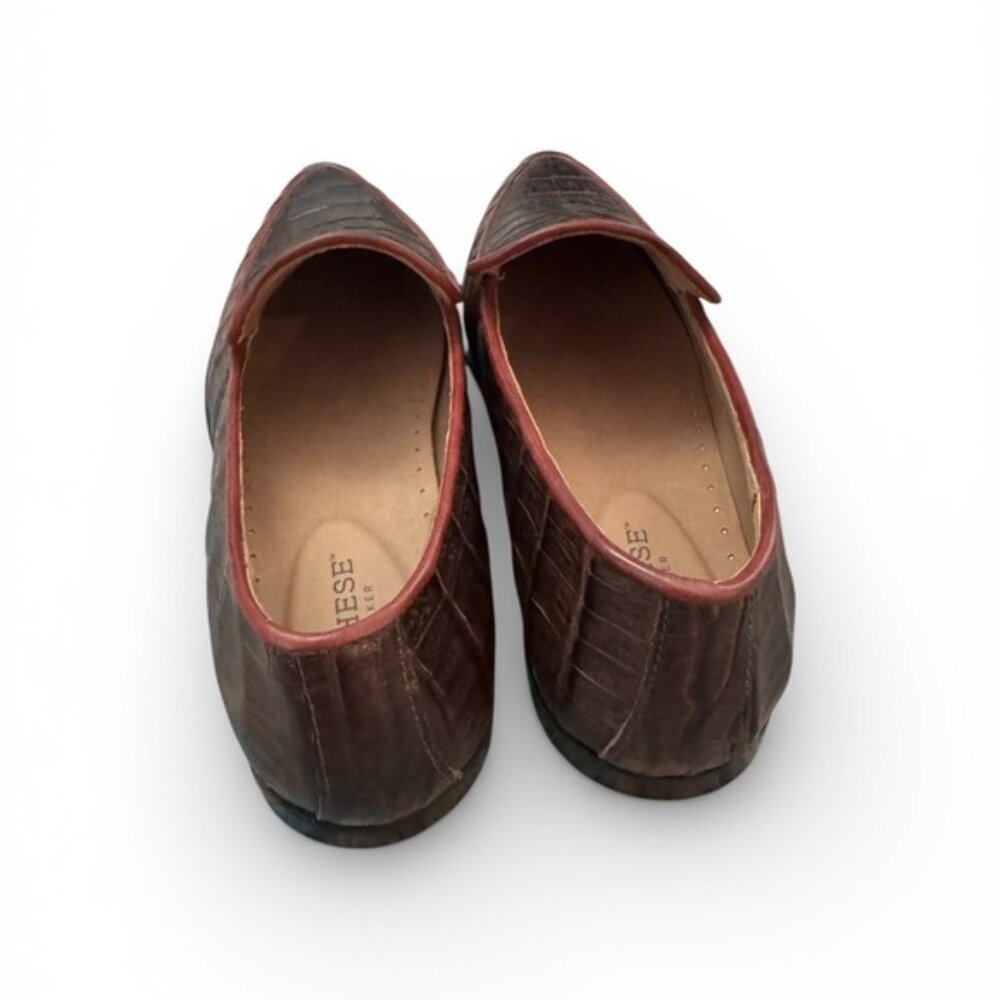 Lucchese Karmen loafers made from caiman leather chocolate 9 - Picture 8 of 11